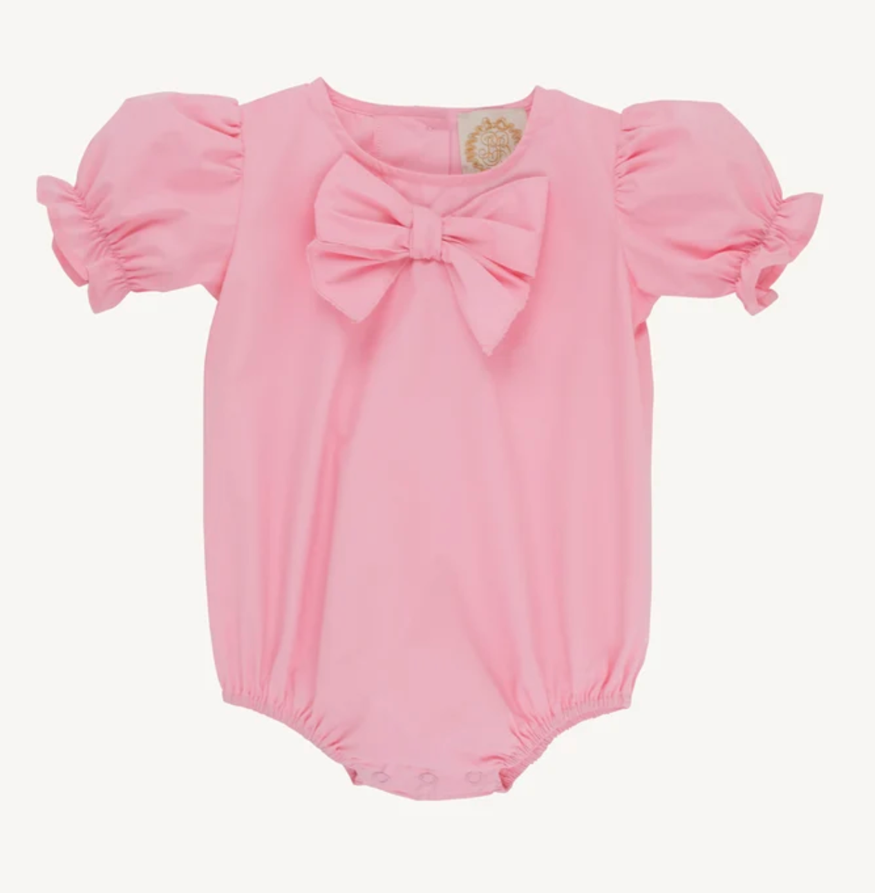 Short Sleeve Beatrice Bow Blouse- Onesie- Broadcloth