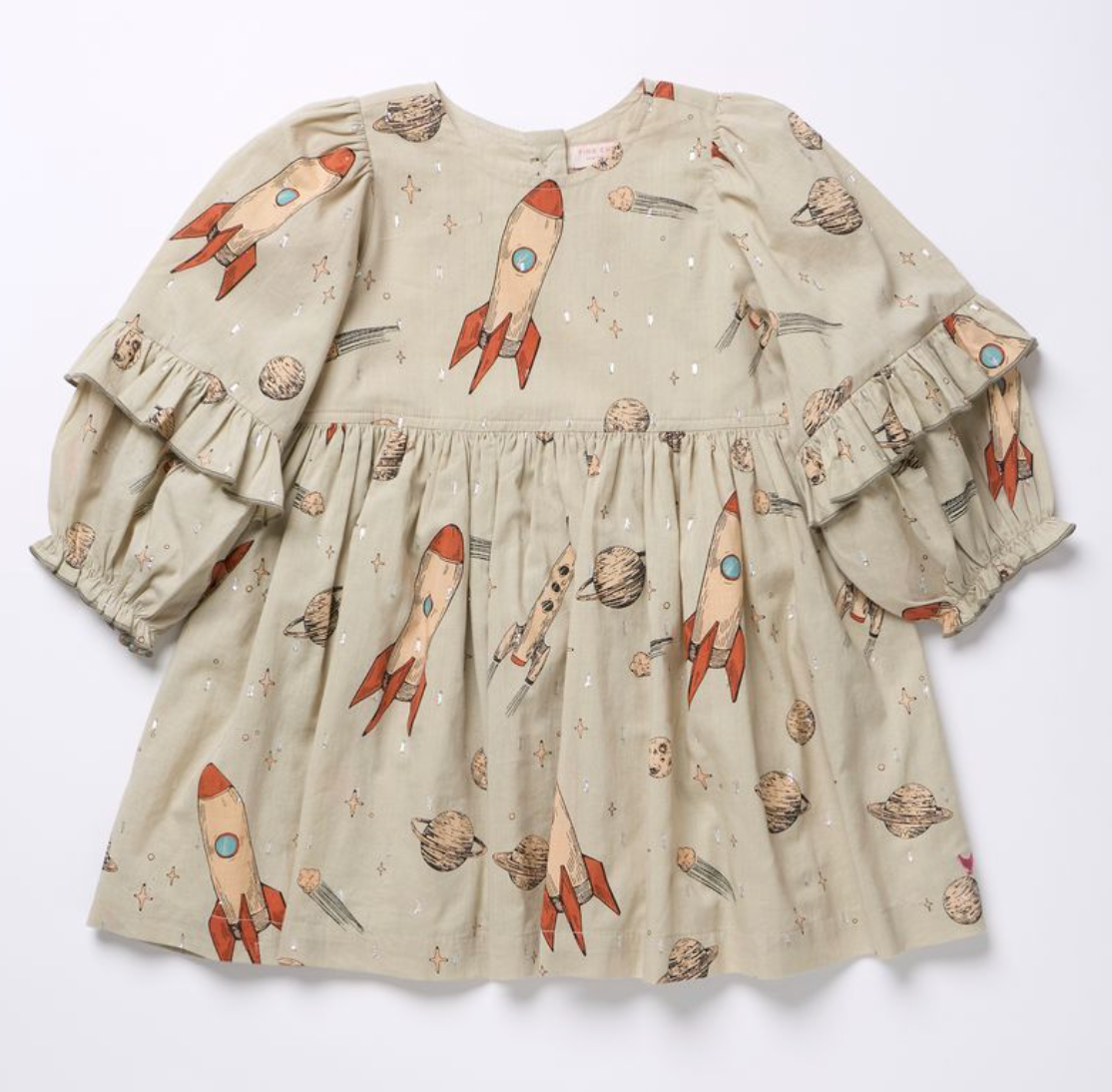Girls Magnolia Dress - Space Rocket