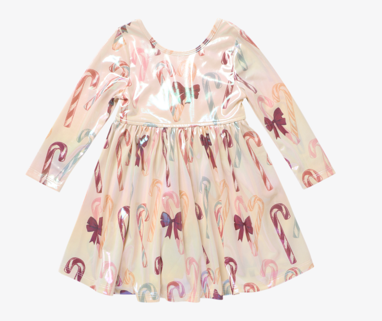 Girls Lame Steph Dress - Antique Candy Canes