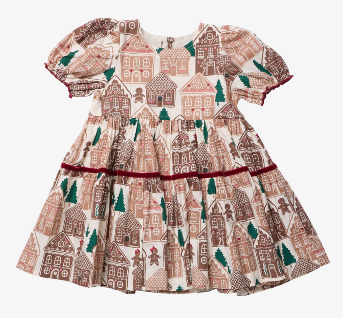 Girls Eliza Dress - Gingerbread Houses