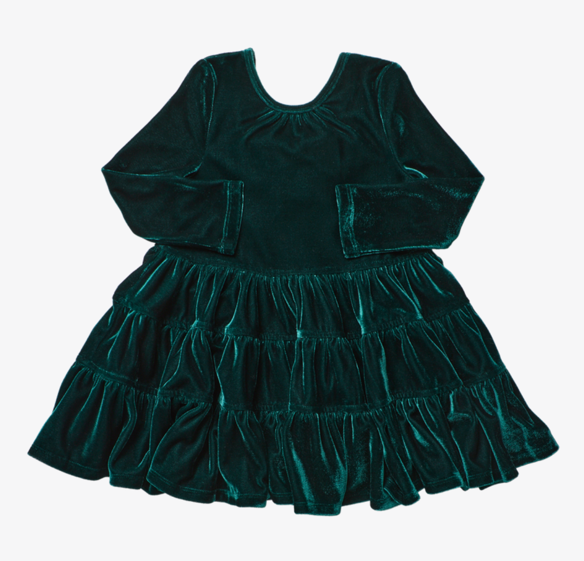 Girls Pearl Dress - Evergreen Velour