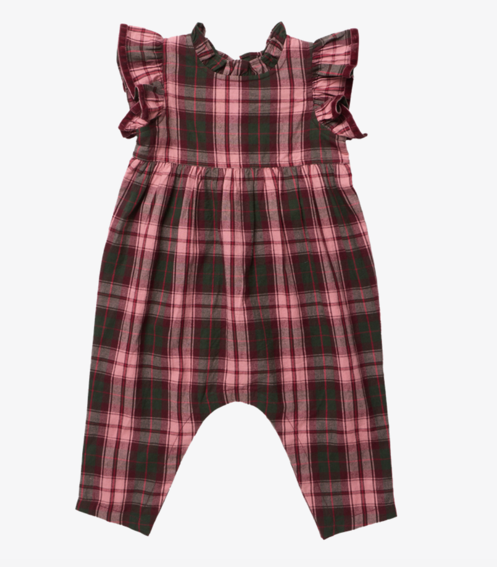 Baby Girls Jennifer Jumper - Burgundy Tartan