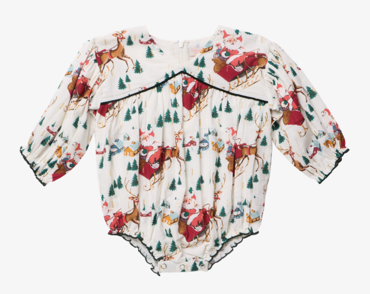Baby Girls Wynne Bubble - Santa Sleigh