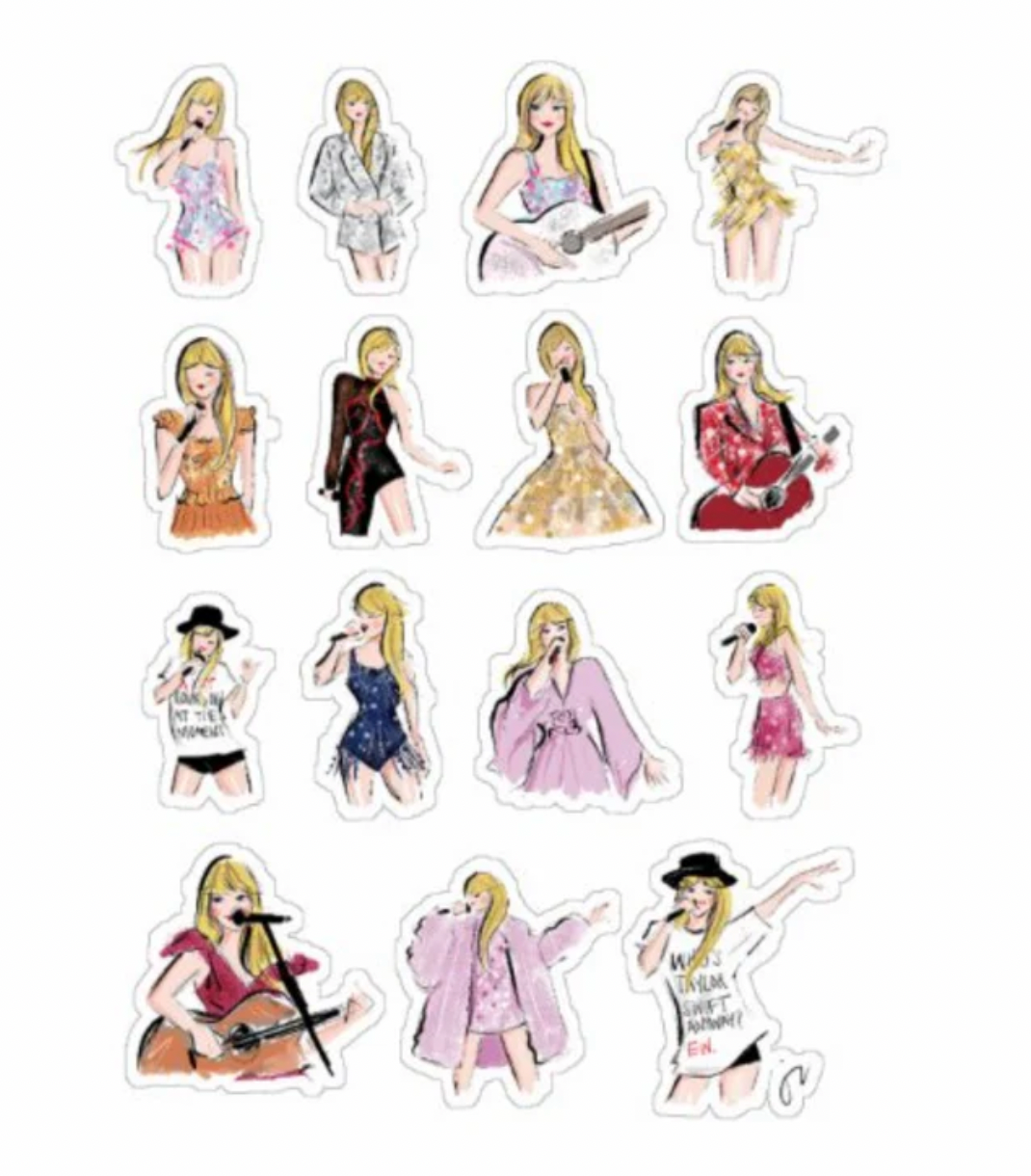 Taylor Swift Eras Tour Outfits Sticker Sheet