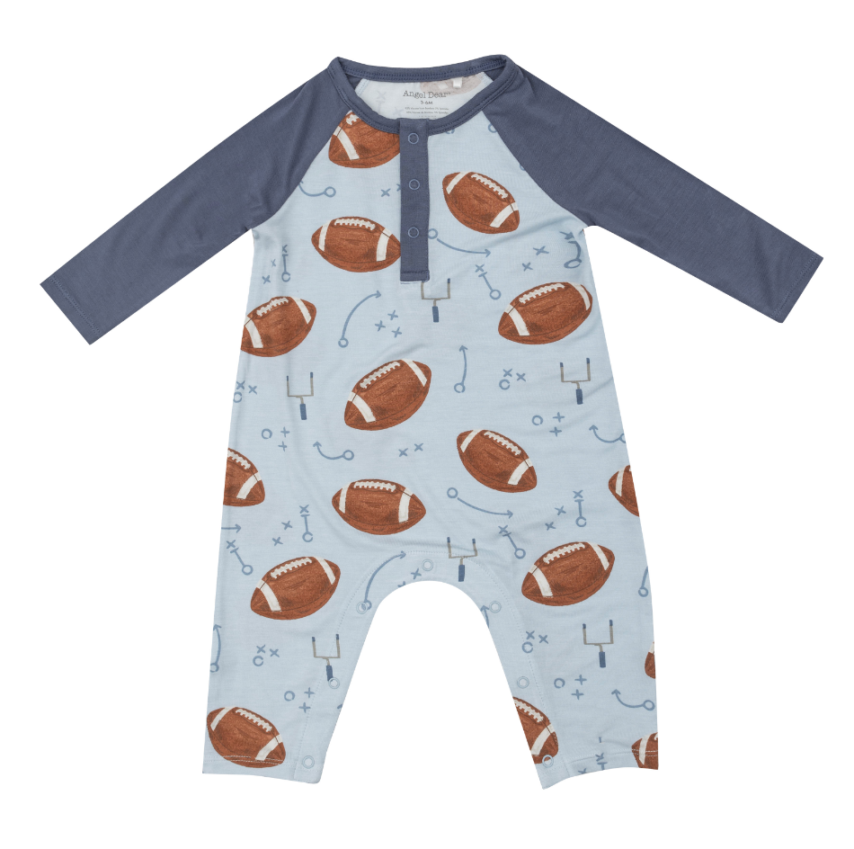 Football raglan romper