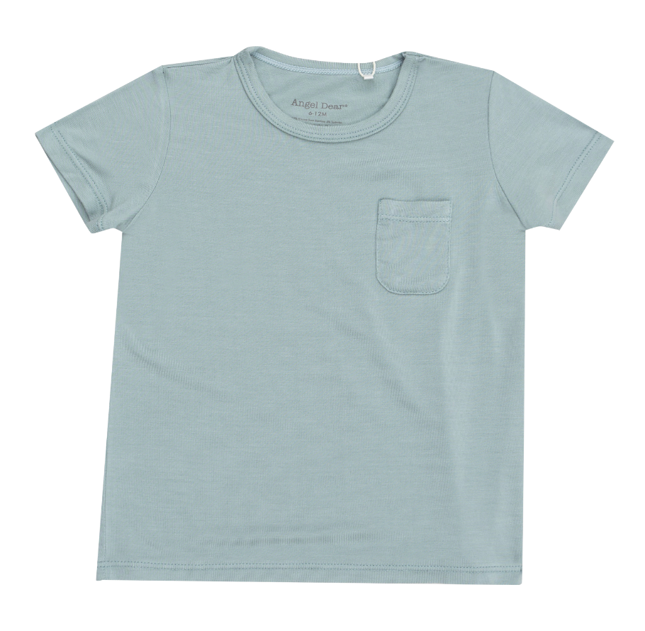 Checkerboard gray mist crew neck tee