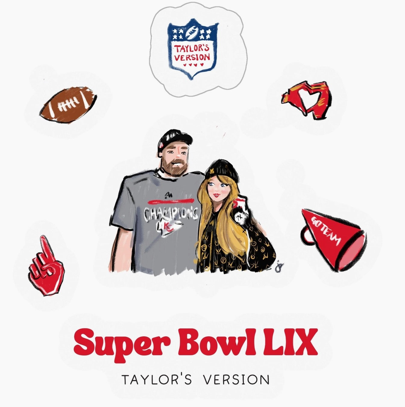 Taylor & Travis Super Bowl 2025 Stickers