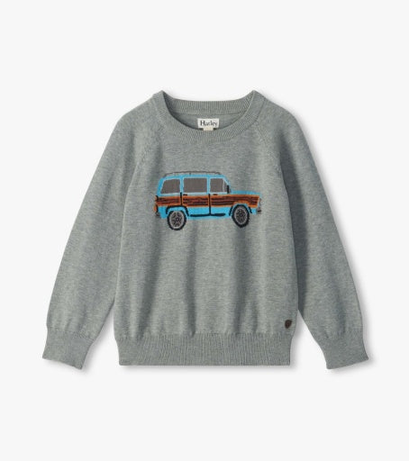 vintage truck crew neck sweater