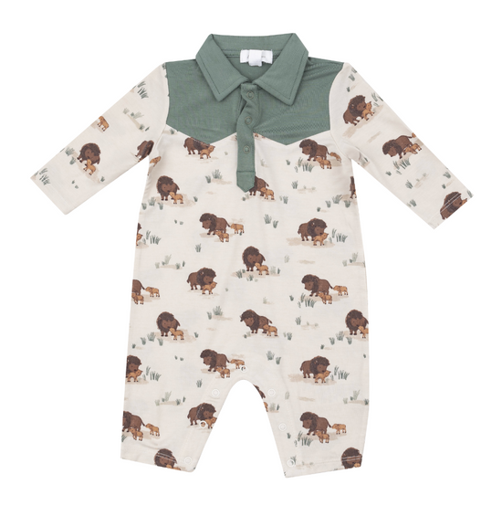 L/S Cowboy Romper Bison Families