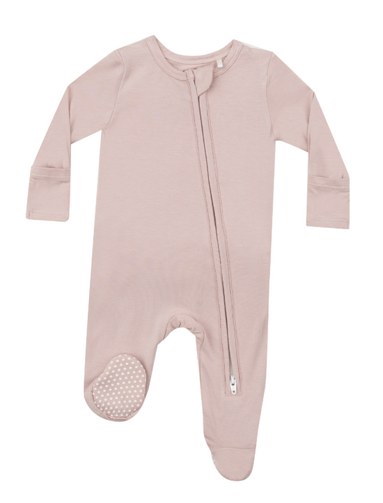 Sepia Rose 2 way zip ruffle footie